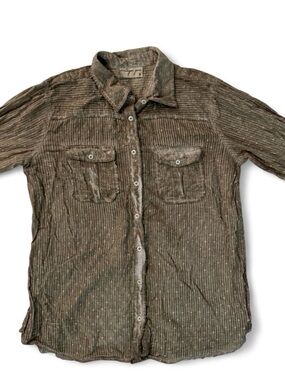Vintage Goa Green-Brown Button-Up